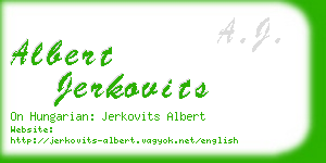albert jerkovits business card